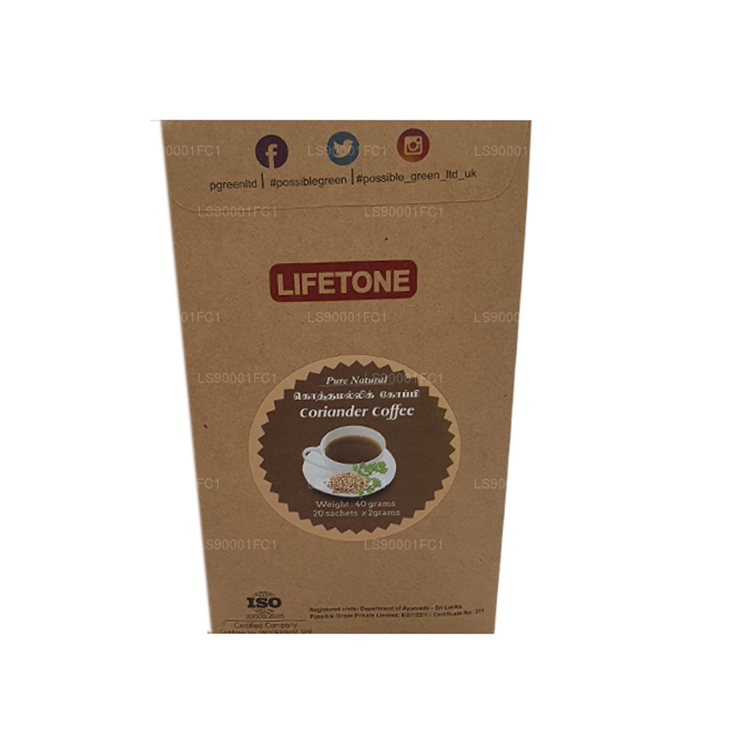 Lifetone Kolendra Nasiona Kawy (40 g) 20 saszetek