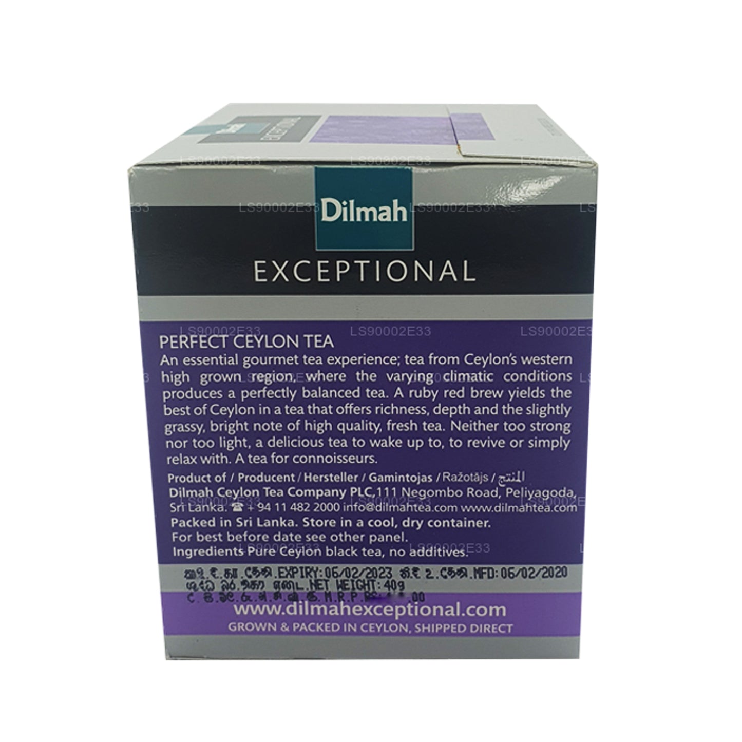 Dilmah Exceptional Perfect Ceylon Prawdziwa herbata liściasta (40g) 20 Torby Tag