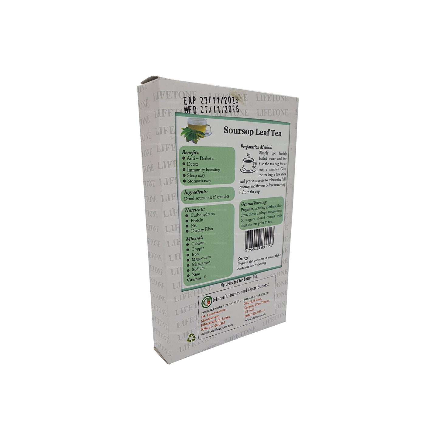 Lifetone Soursop Herbata liściasta (30g) 20 torebek