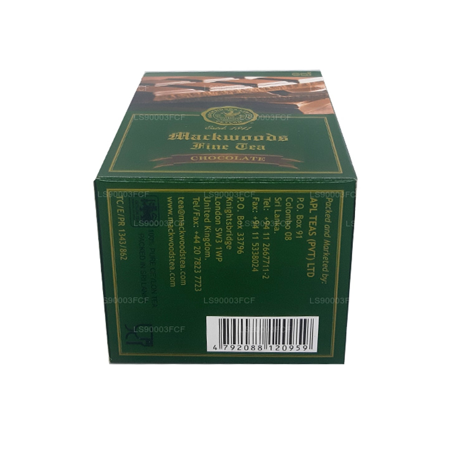 Mackwoods Single Estate Ceylon Czarna herbata o smaku czekolady (50g) 25 torebek