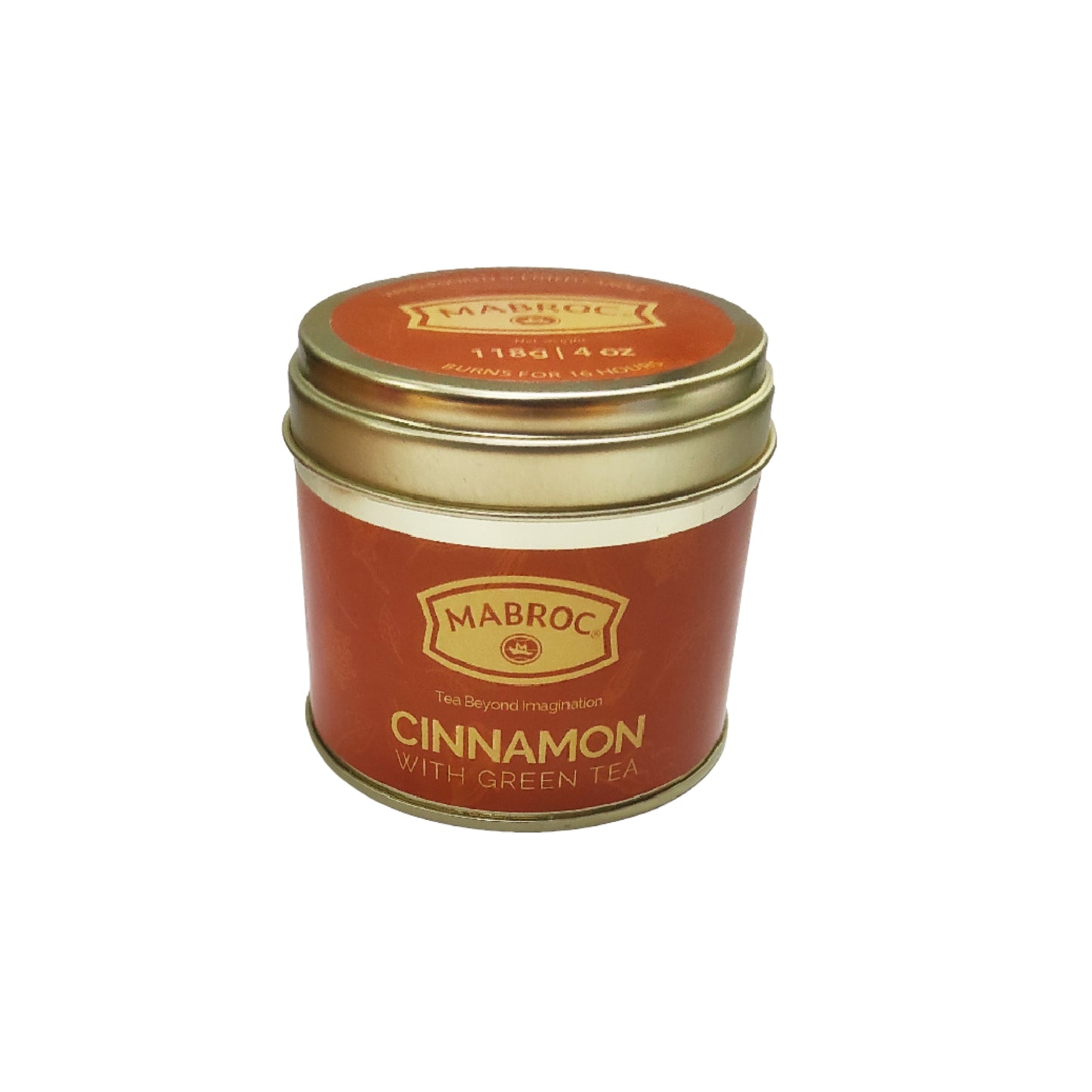 Świeca zapachowa Mabroc Tea Infused Candle Tin Cinnamon with Green Tea (118g)