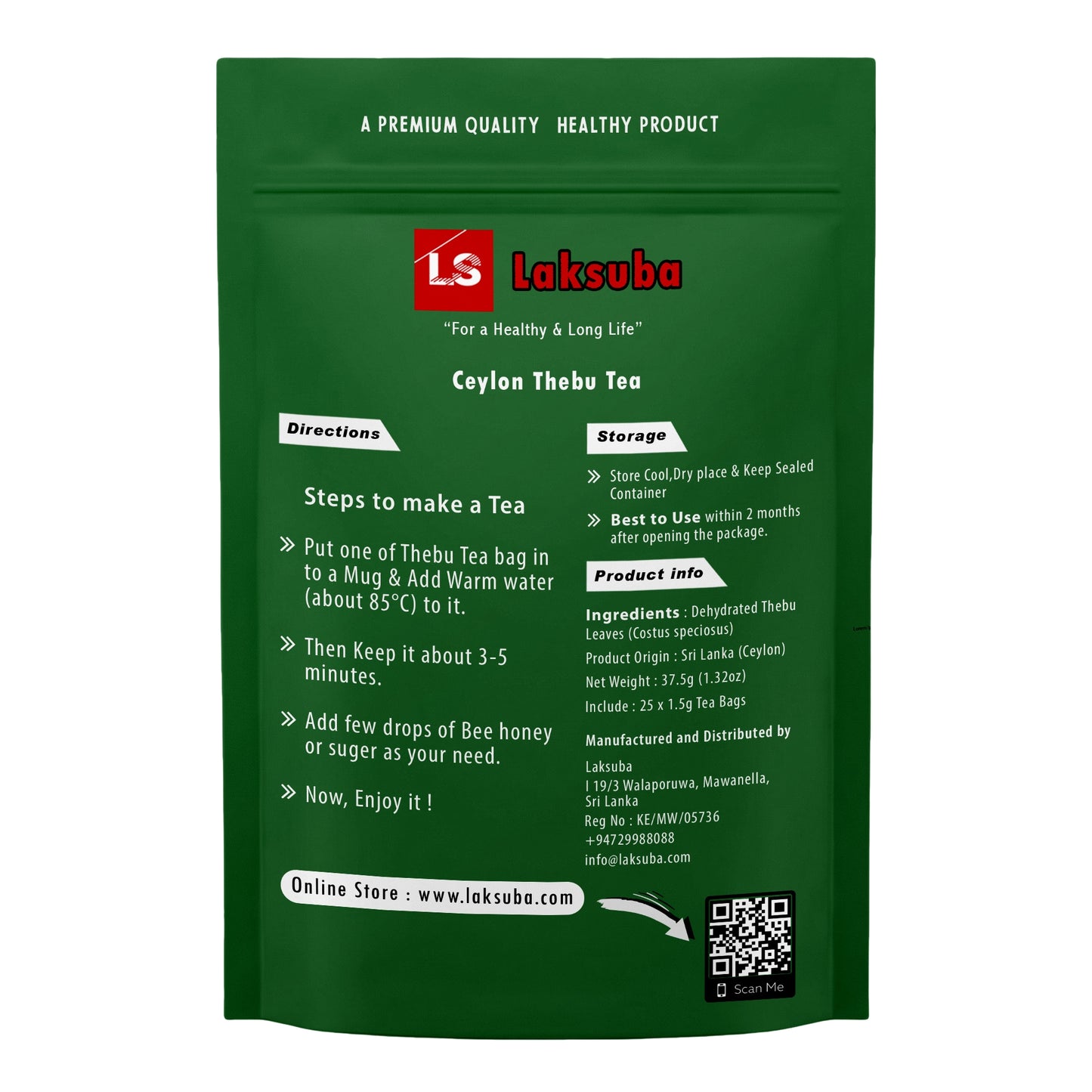 Herbata Laksuba Ceylon Thebu (37,5 g) 25 torebek