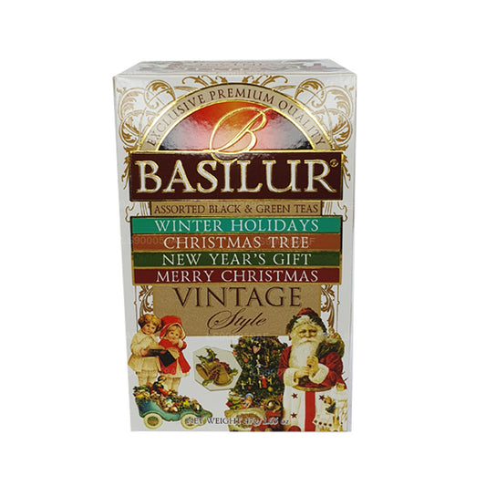 Basilur Vintage Style Różne Czarno-Zielone Herbaty (47g) 25 torebek herbaty