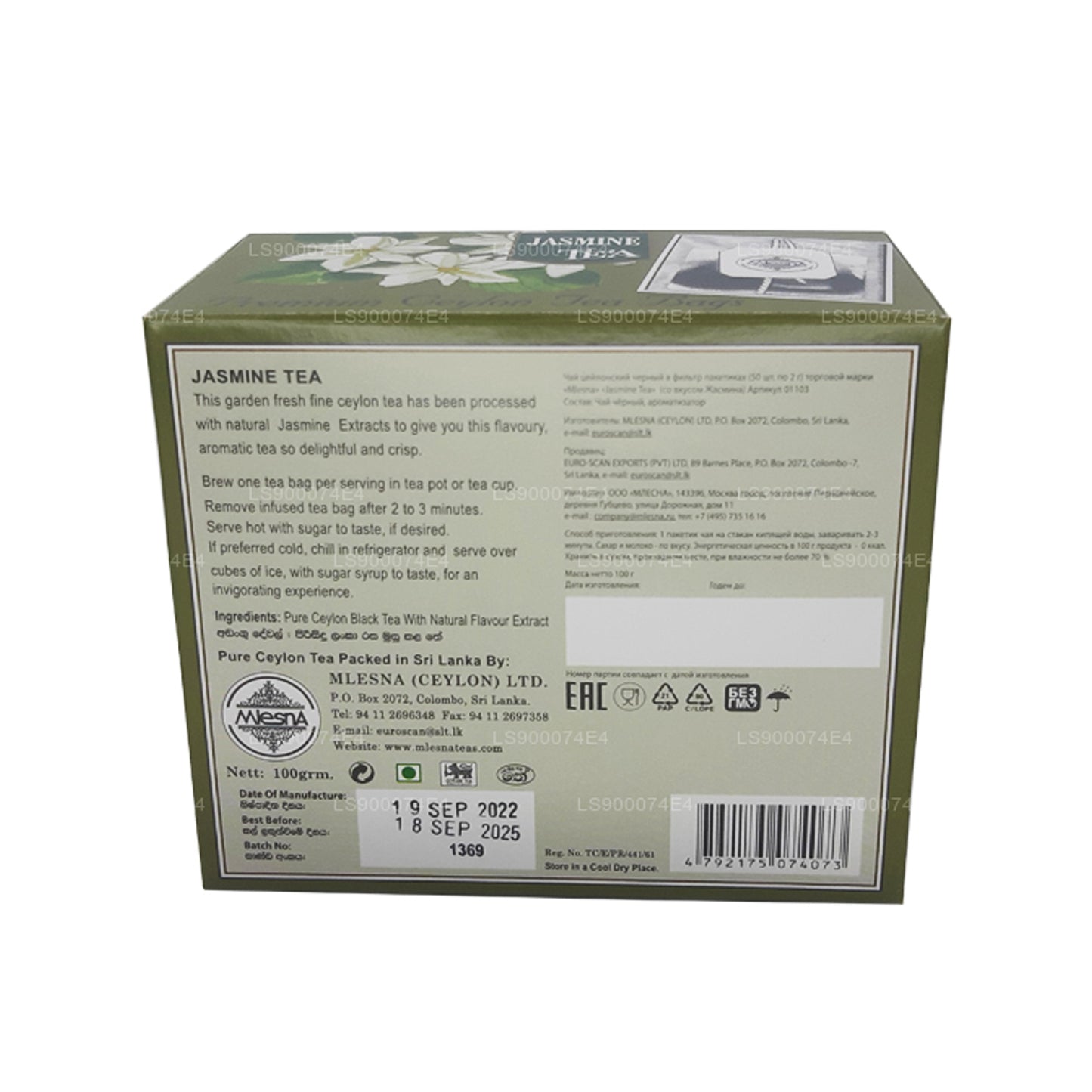 Mlesna Jasmine Czarna Herbata (100g) 50 torebek herbaty