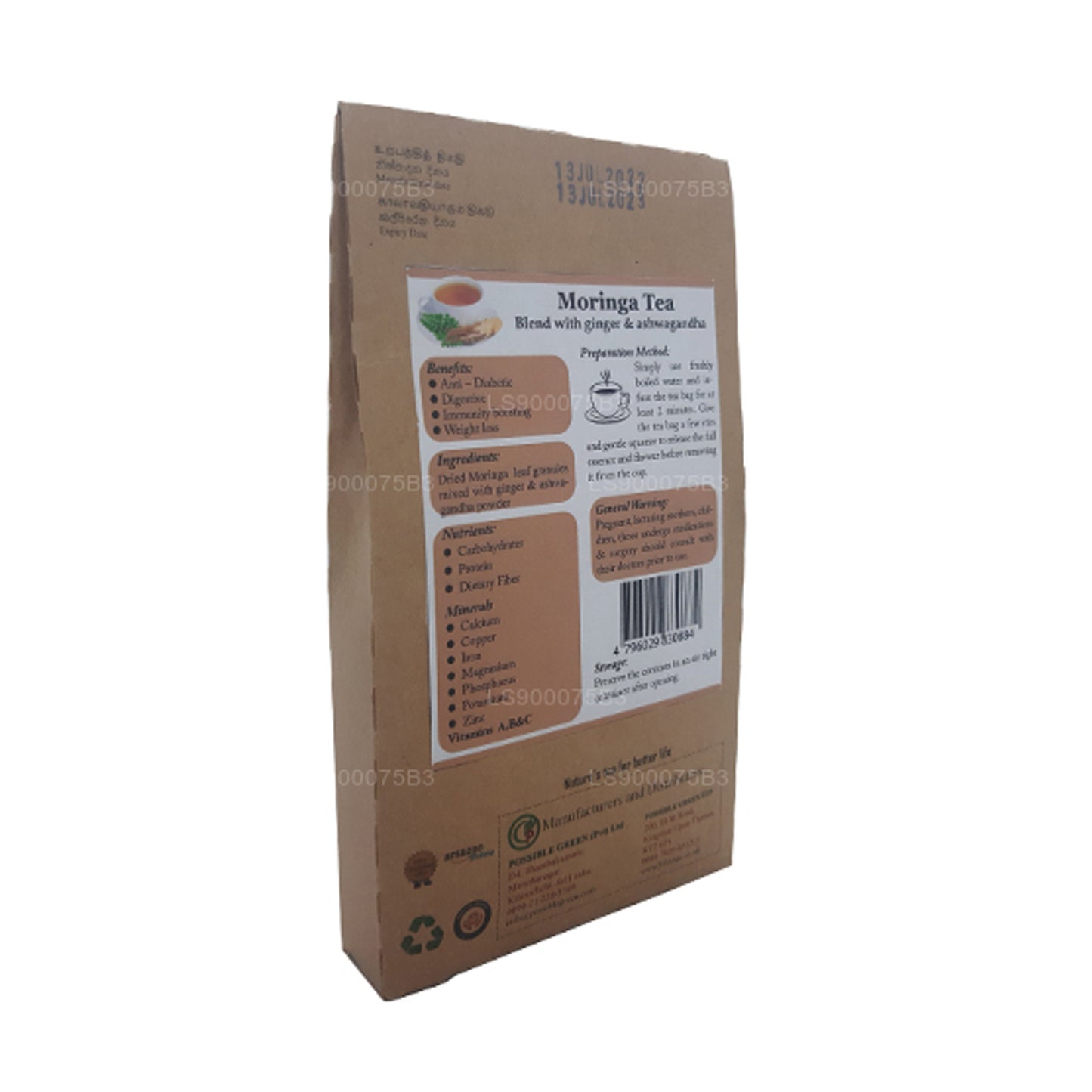 Lifetone Moringa Ashwagandha Ginger Tea  (40g)