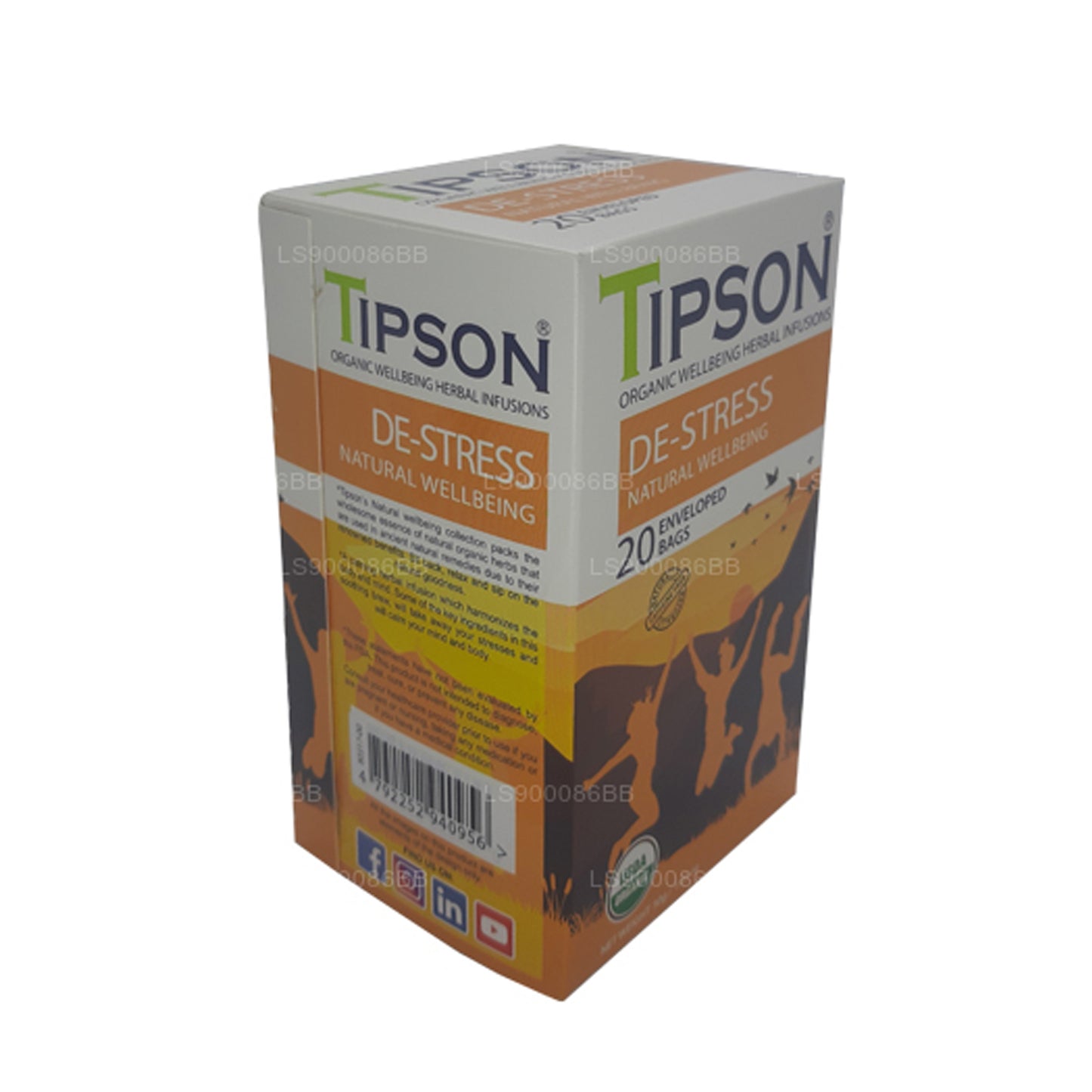 Tipson De-Stress Natural Wellbeing (30g) 20 torebek na herbatę w kopercie