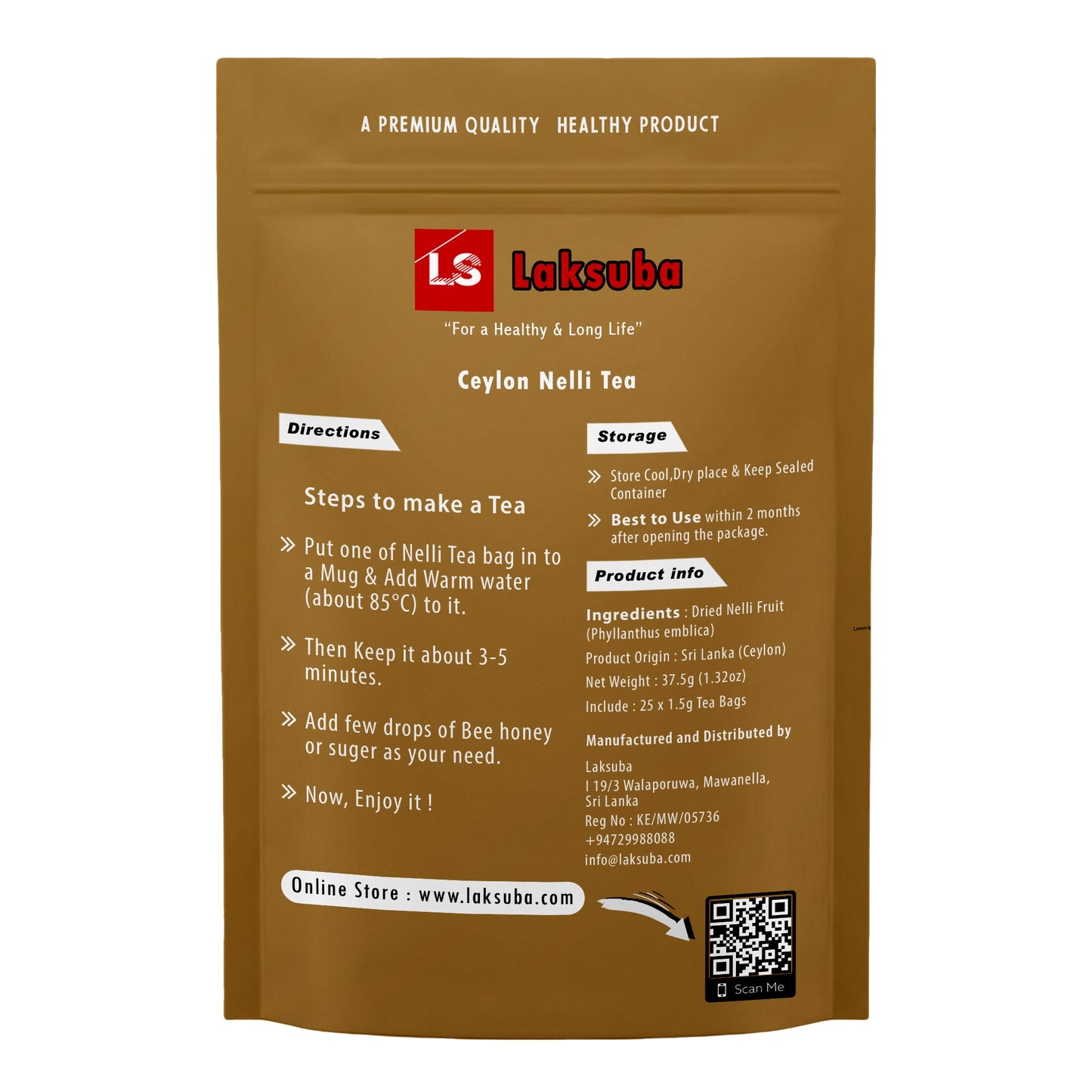 Herbata Laksuba Ceylon Nelli (37,5 g) 25 torebek