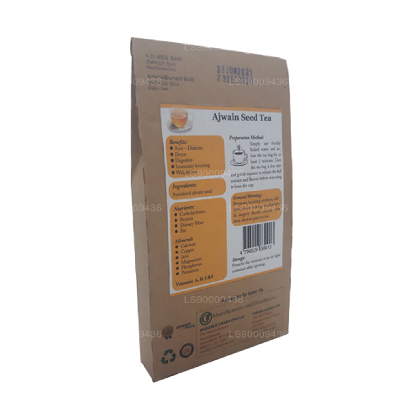 Lifetone Ajwain Seed Tea (30g) 20 Tea Bags