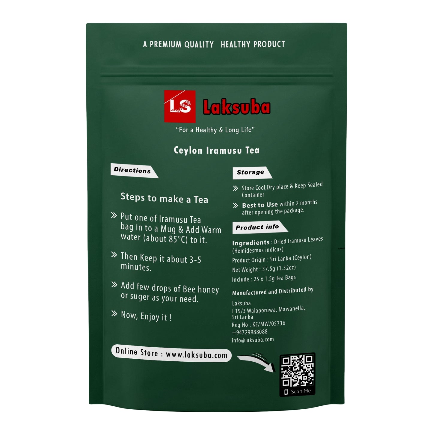 Herbata Laksuba Ceylon Iramusu (37,5 g) 25 torebek