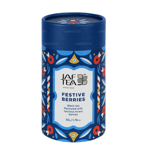 Jaf Tea Świąteczne Jagody - Czarna Herbata Aromatyzowana Surowymi Jagodami Leśnymi Caddy (50g)