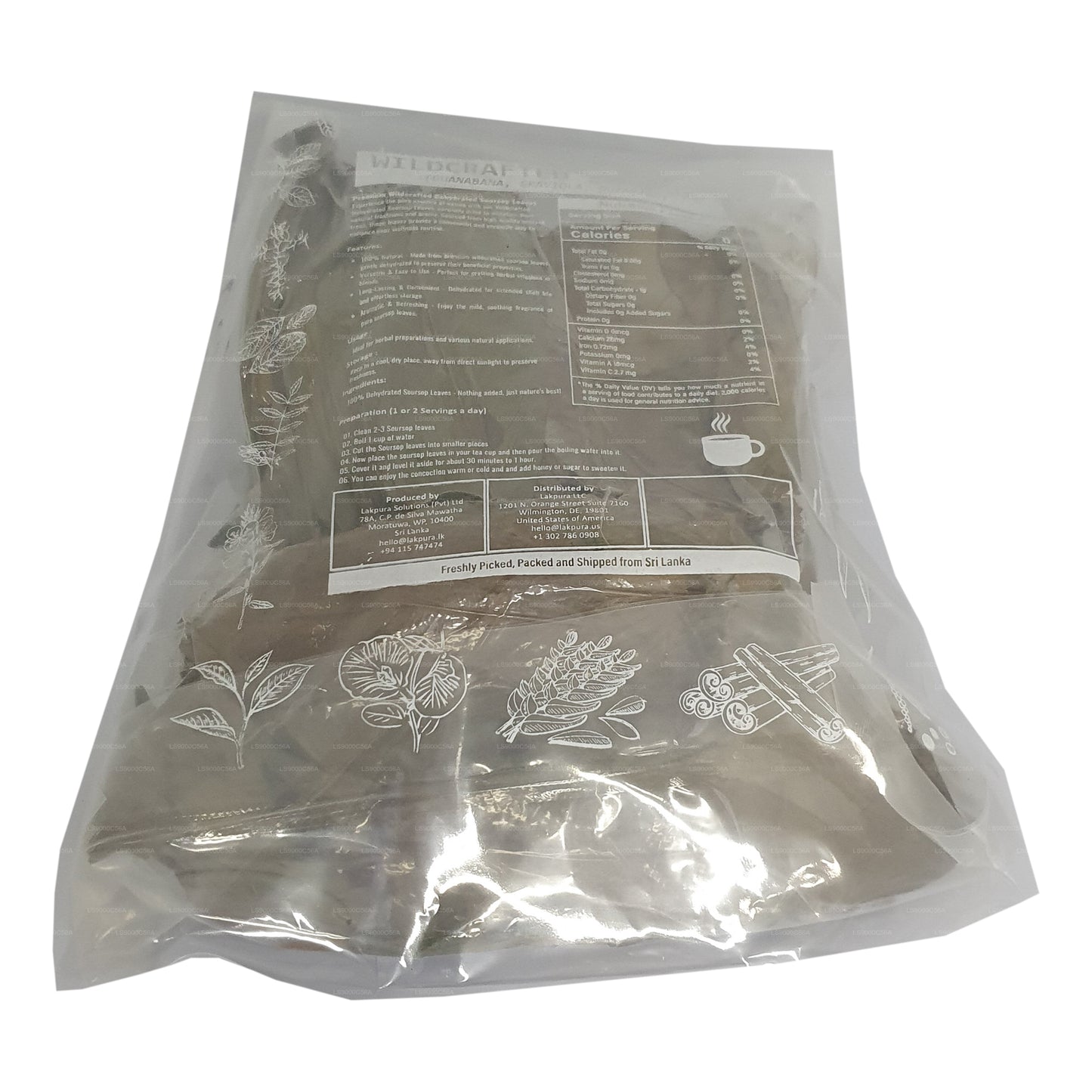 Lakpura® Wildcrafted Soursop (Guanabana, Graviola, Guyabano) Suszone Liście Całe