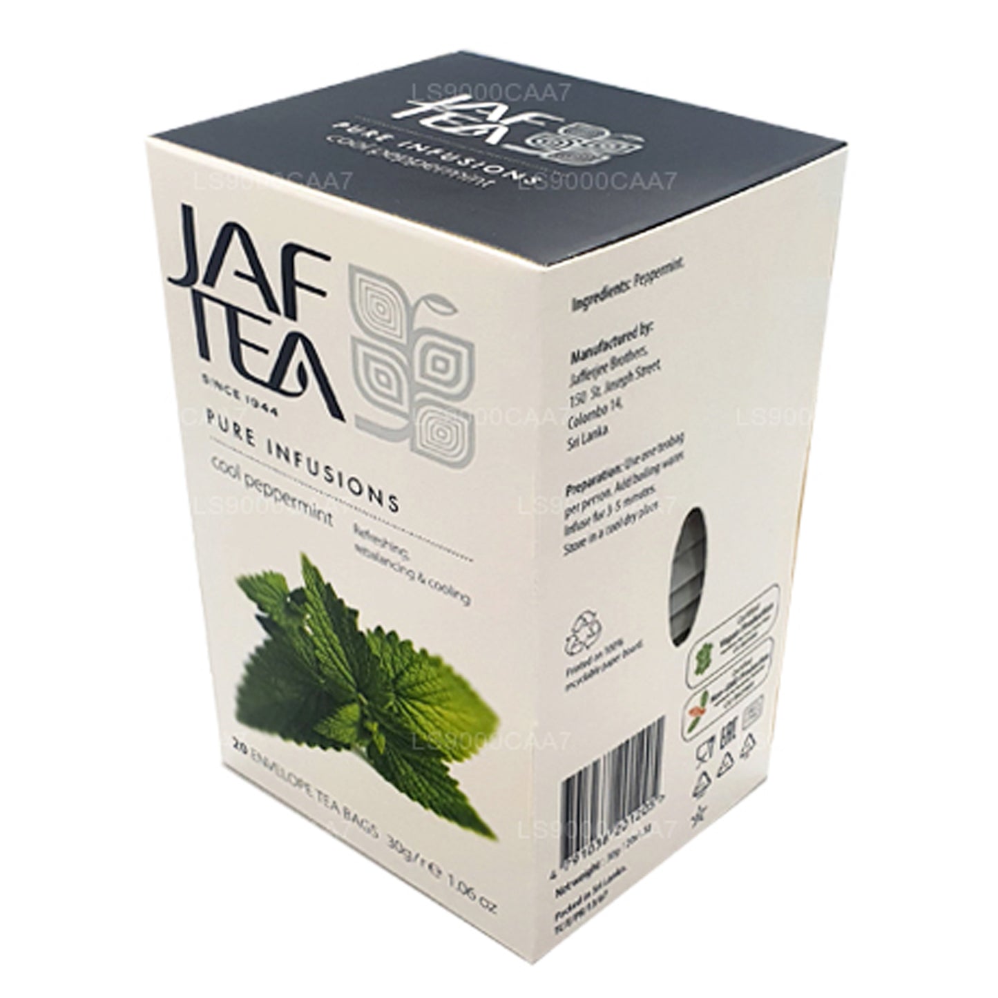 Jaf Tea Pure Infusions Collection Cool Peppermint Folia kopertowa Torebki na herbatę (30g)