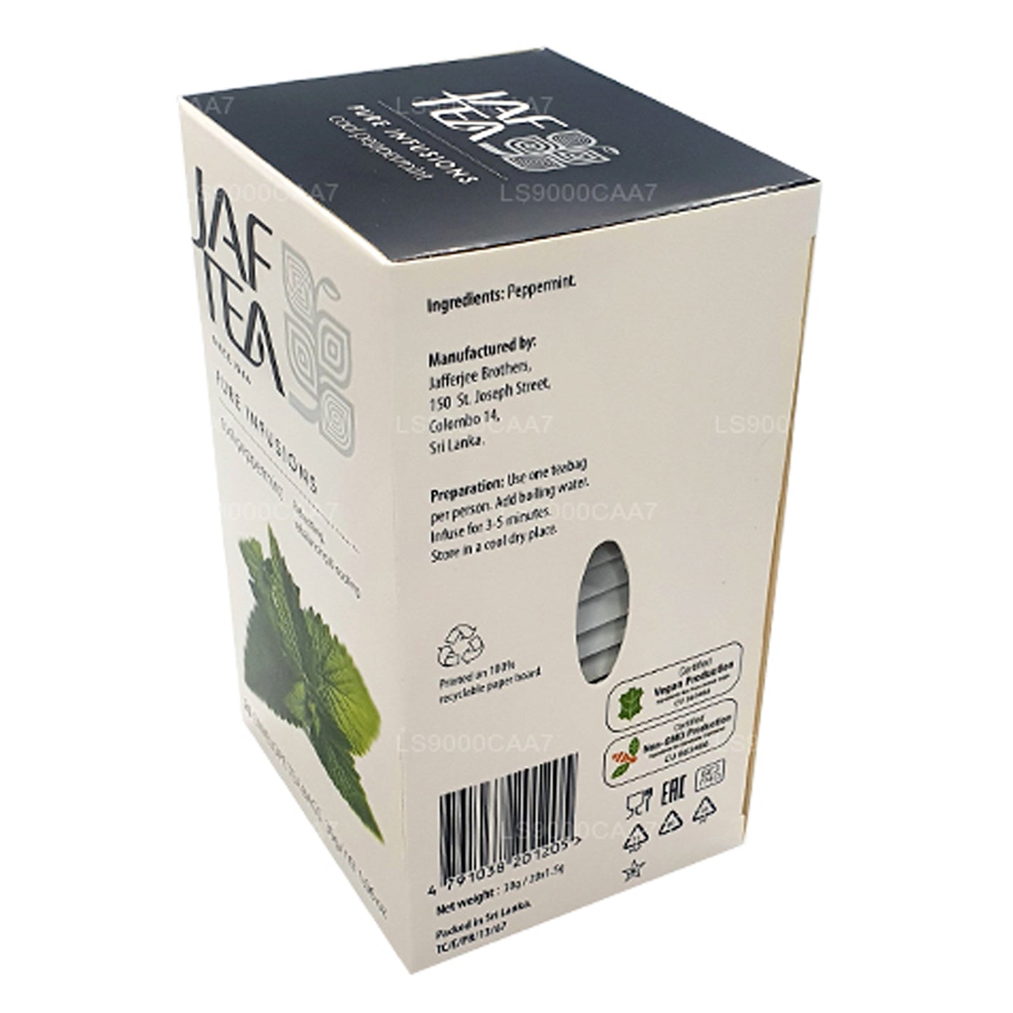 Jaf Tea Pure Infusions Collection Cool Peppermint Folia kopertowa Torebki na herbatę (30g)