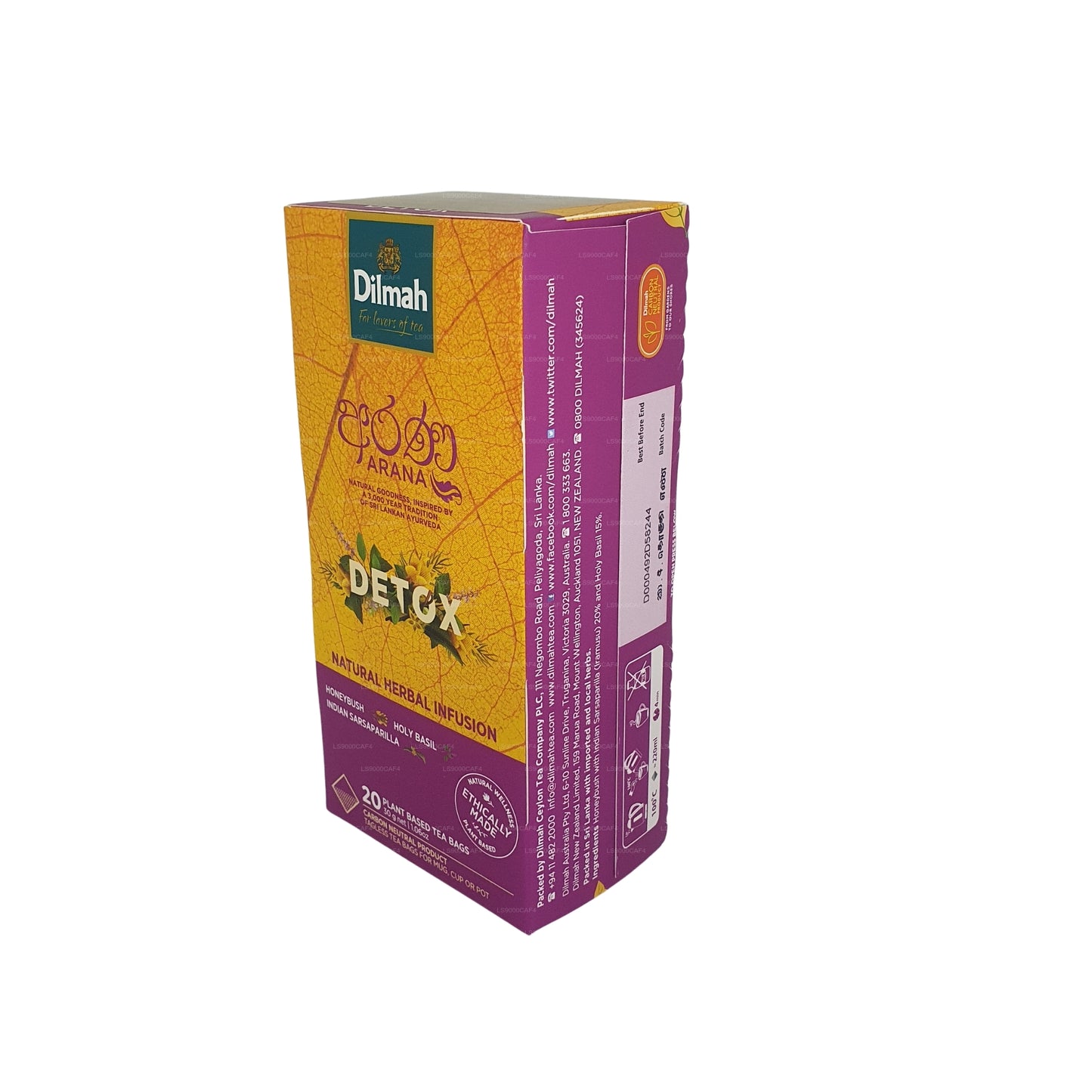 Dilmah Arana Detox Naturalny napar ziołowy (20 torebek herbaty Tagless)