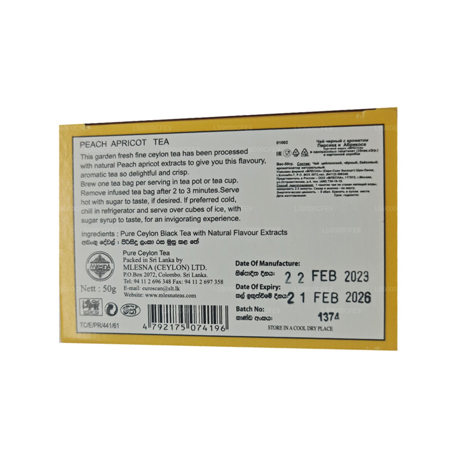 Mlesna Brzoskwiniowa Herbata Morelowa 25 torebek (50g)