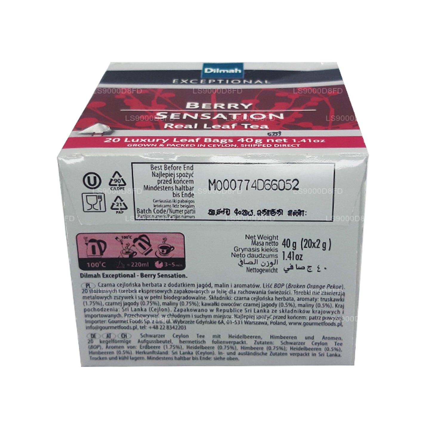 Dilmah Exceptional Berry Sensation Prawdziwa herbata liściasta (40g) 20 torebek