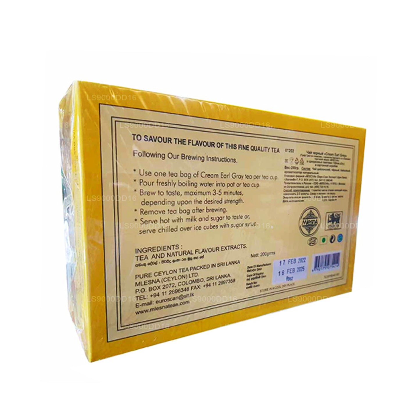 Mlesna Cream Earl Grey Tea (200g) 100 torebek