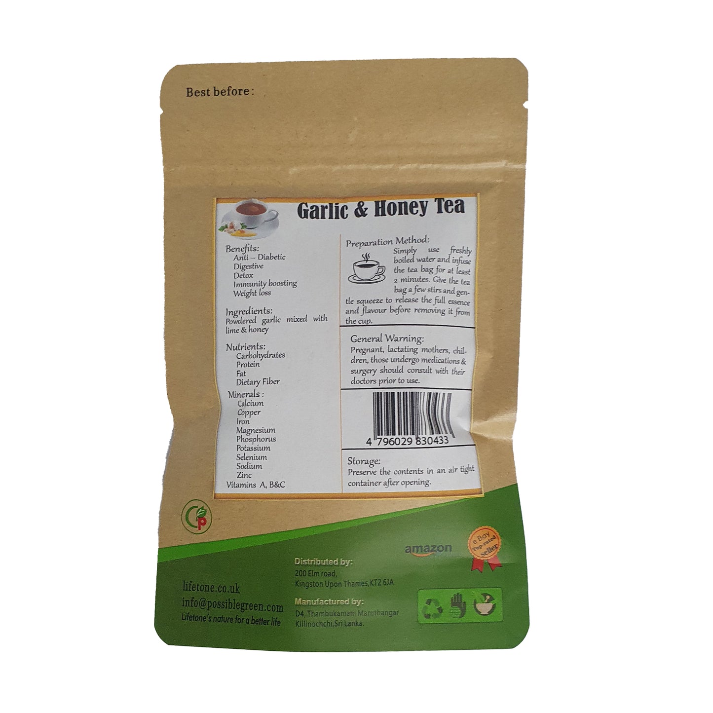 Lifetone Czosnek Herbata Miodowa (40g)