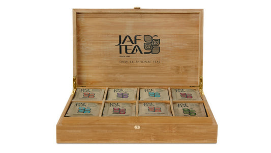Jaf Tea 8-komorowa bambusowa prezenterka z kopertą foliową torebki na herbatę (160g)
