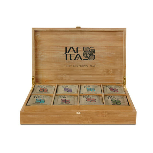 Jaf Tea 8-komorowa bambusowa prezenterka z kopertą foliową torebki na herbatę (160g)