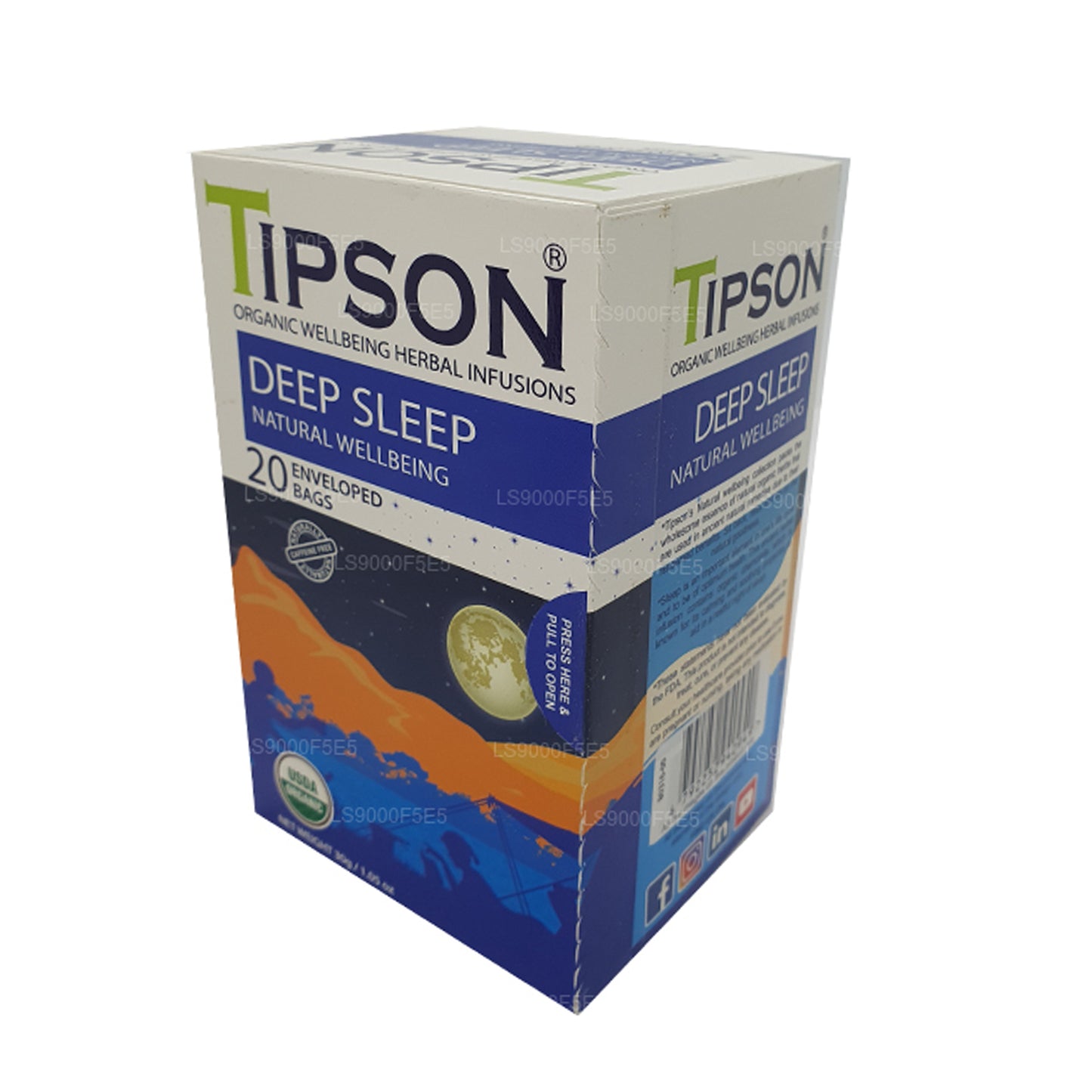 Tipson Organic Deep Sleep Natural Wellbeing (30g) 20 torebek na herbatę w kopercie