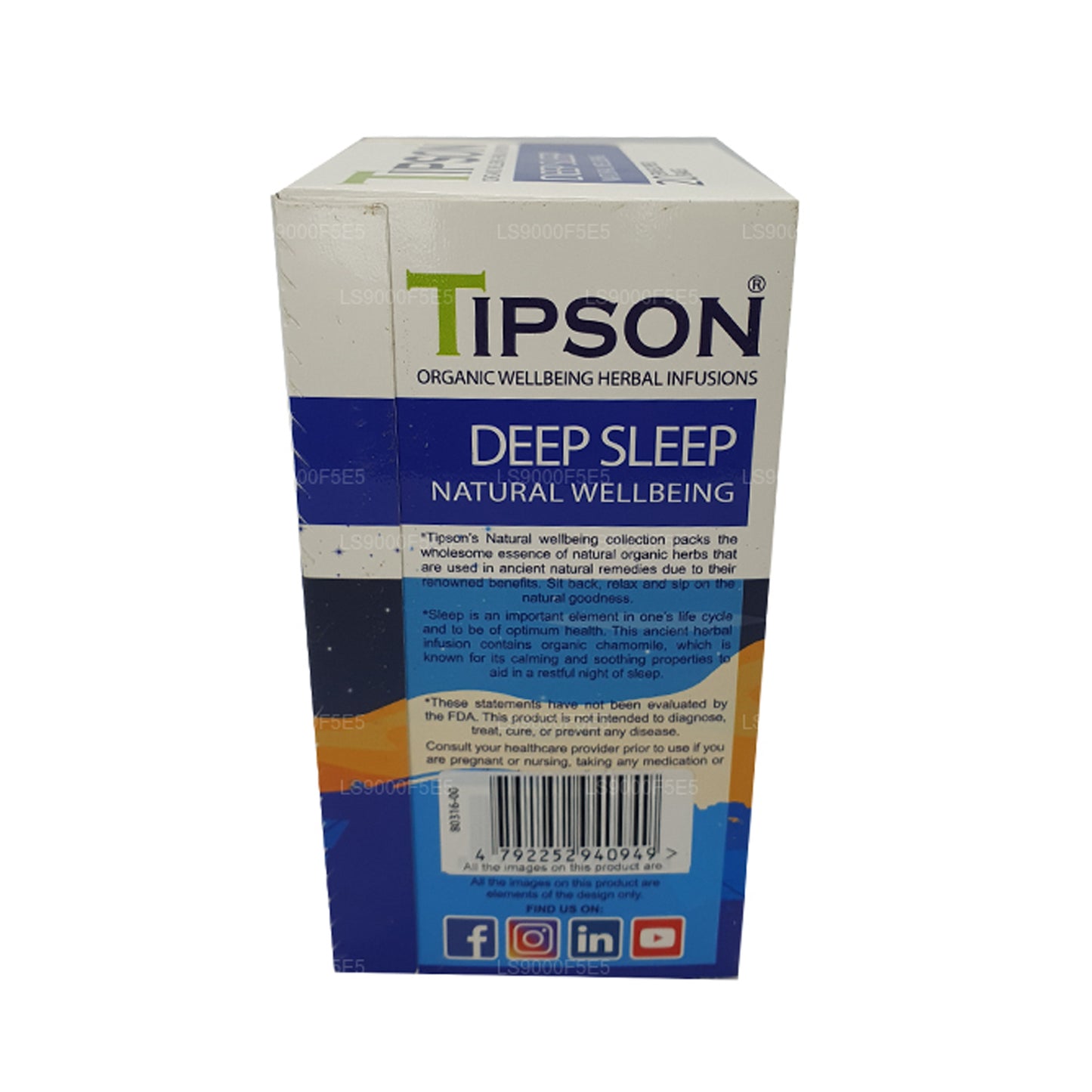 Tipson Organic Deep Sleep Natural Wellbeing (30g) 20 torebek na herbatę w kopercie