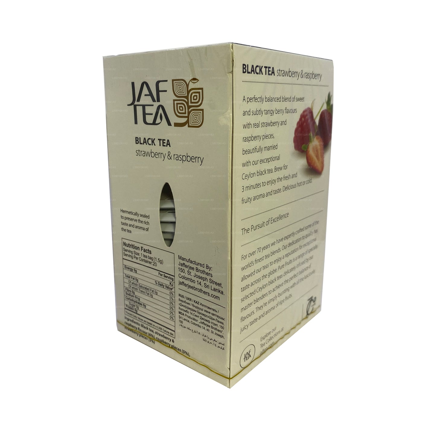 Jaf Tea Pure Fruits Kolekcja Czarna Herbata Truskawka i Malina (30g) 20 torebek