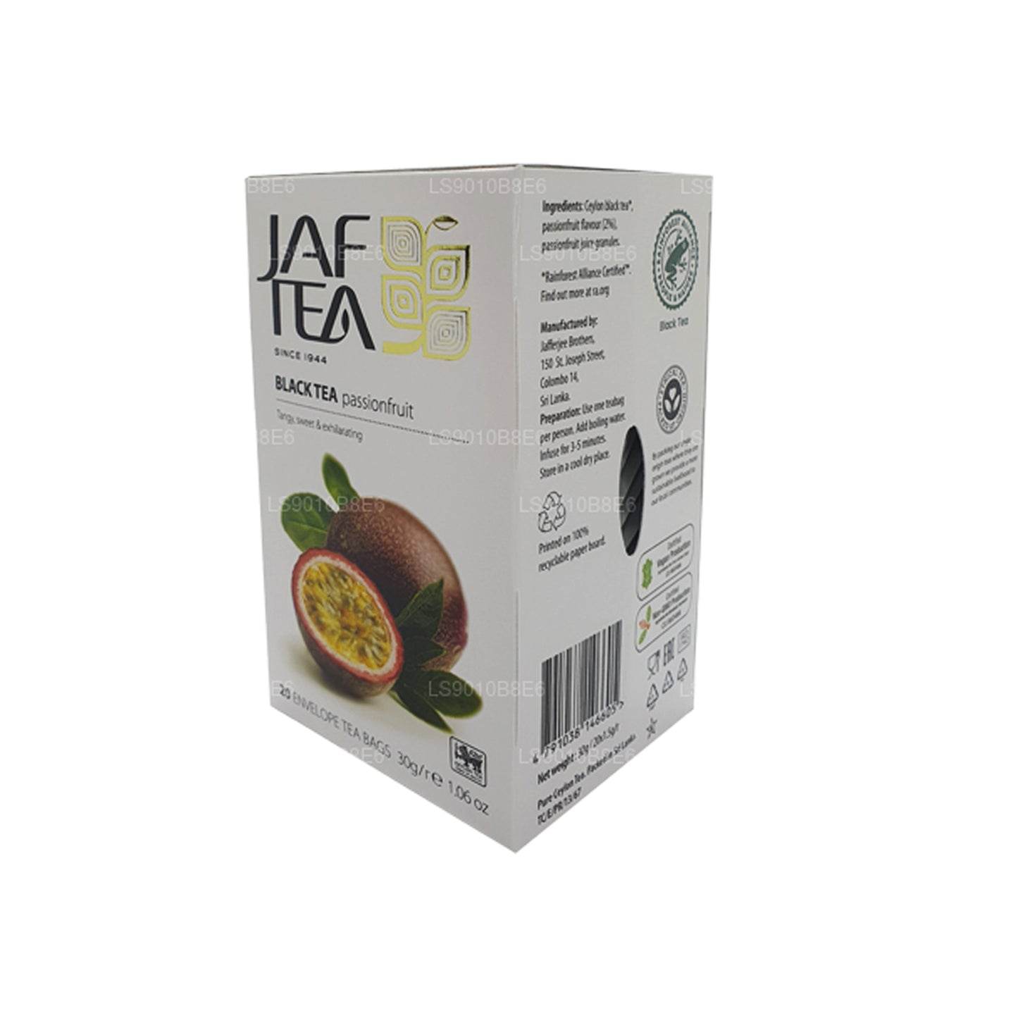 Jaf Tea Pure Fruits Kolekcja Czarna Herbata Foliowa Marakuja Koperta Torebki Herbata (30g)