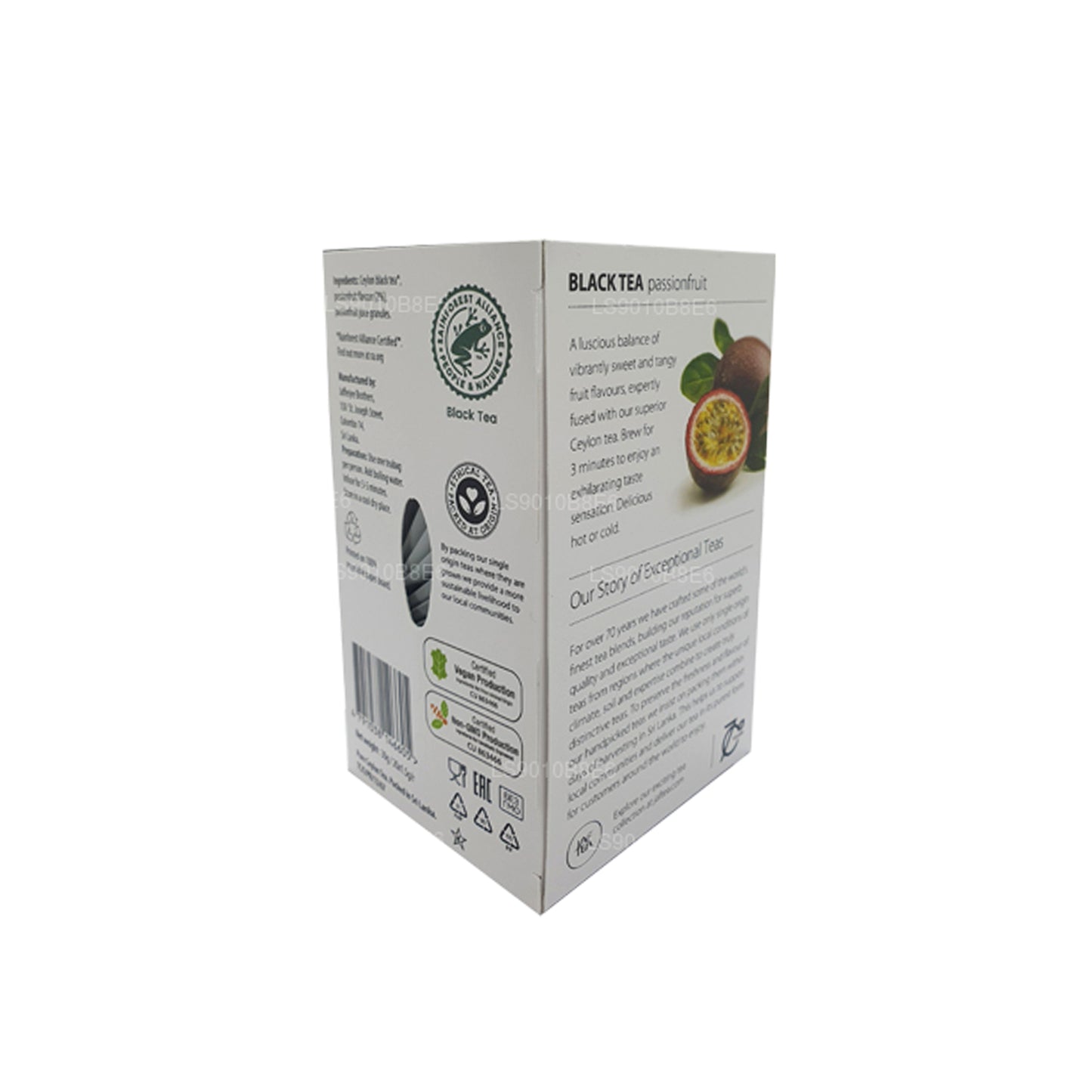 Jaf Tea Pure Fruits Kolekcja Czarna Herbata Foliowa Marakuja Koperta Torebki Herbata (30g)