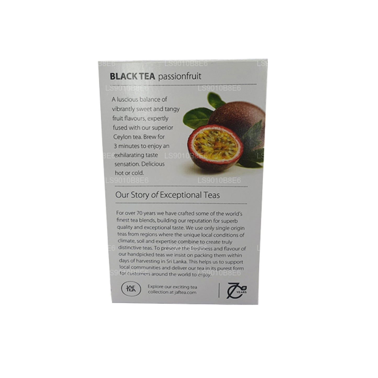 Jaf Tea Pure Fruits Kolekcja Czarna Herbata Foliowa Marakuja Koperta Torebki Herbata (30g)