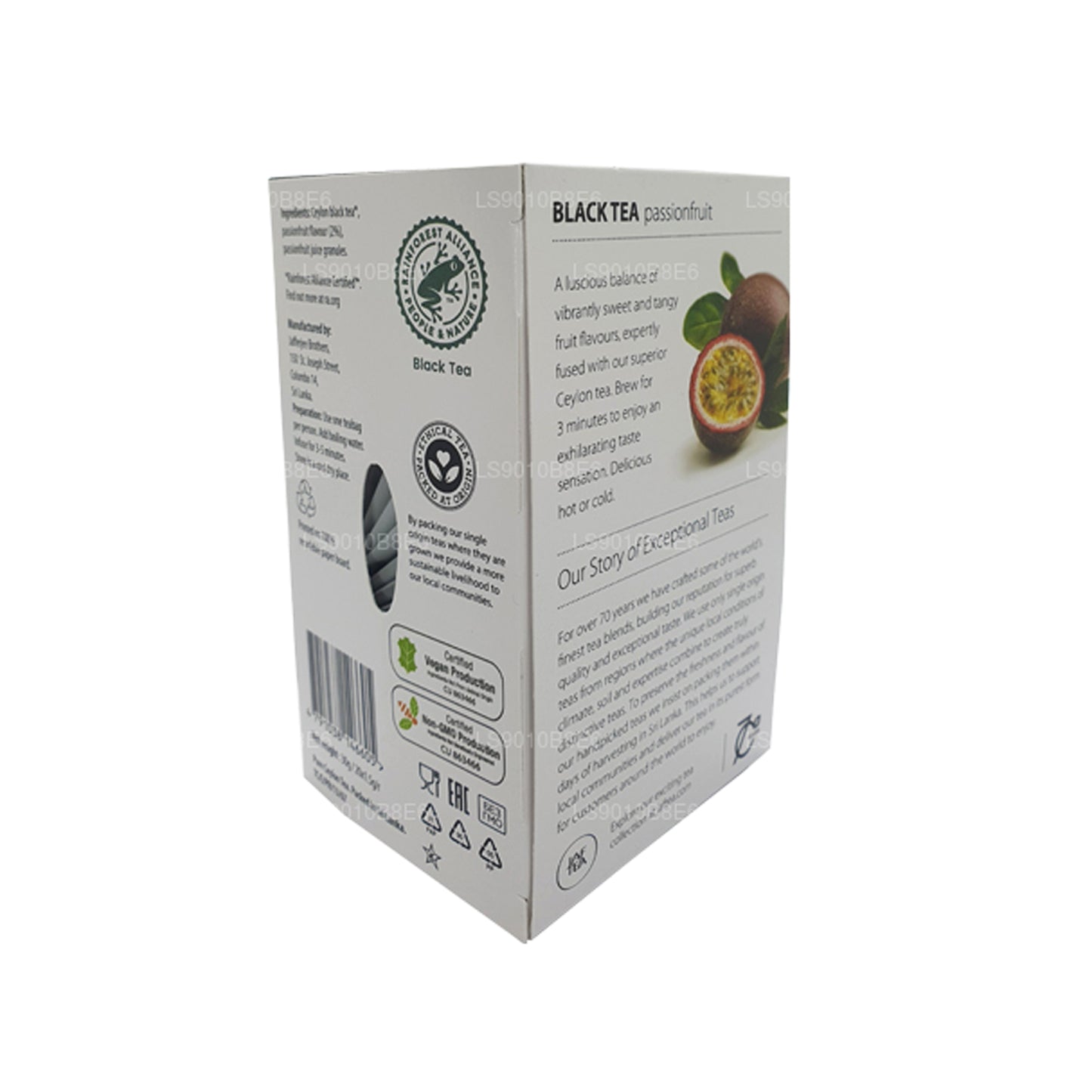Jaf Tea Pure Fruits Kolekcja Czarna Herbata Foliowa Marakuja Koperta Torebki Herbata (30g)
