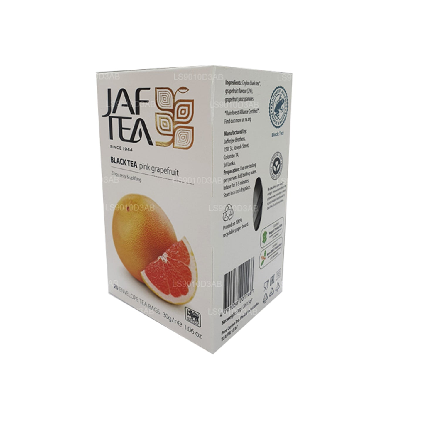 Jaf Tea Pure Fruits Kolekcja Czarna Herbata Różowa Grejpfrutowa folia kopertowa torebki do herbaty (30g)