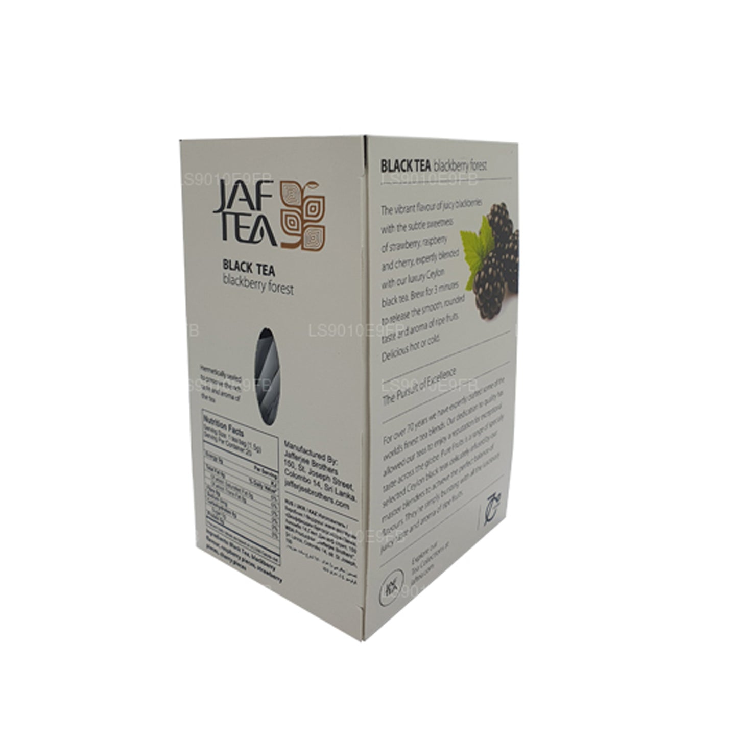 Jaf Tea Pure Fruits Collection Czarna Herbata Jeżyna Leśna Folia Kopertowa Torebki Herbaty (30g)