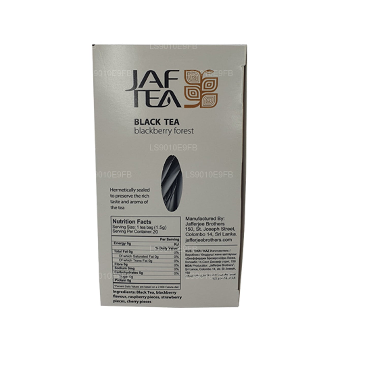 Jaf Tea Pure Fruits Collection Czarna Herbata Jeżyna Leśna Folia Kopertowa Torebki Herbaty (30g)