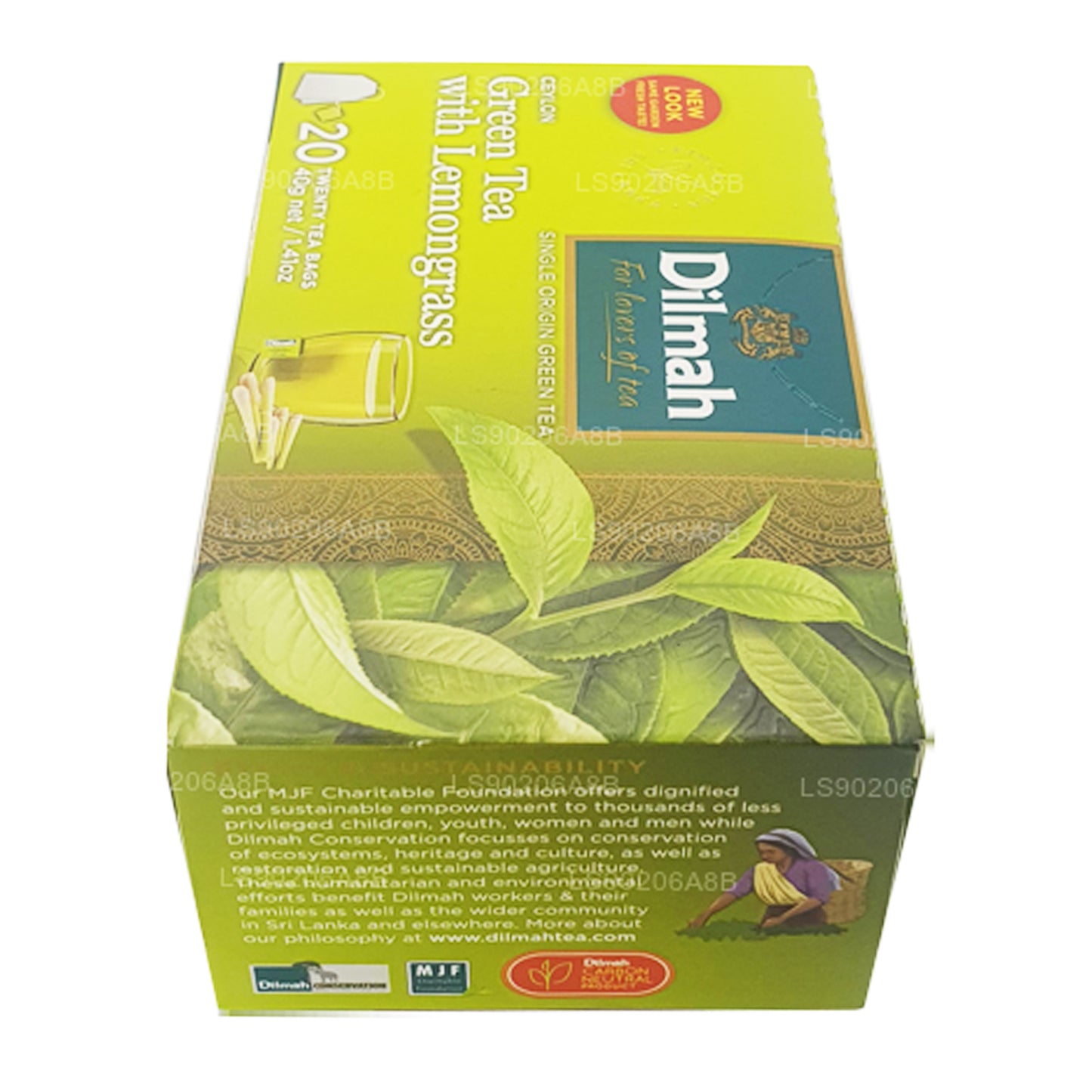 Dilmah Czysta Ceylon Zielona Herbata z Trawą Lemongrass Herbata (40g) 20 torebek