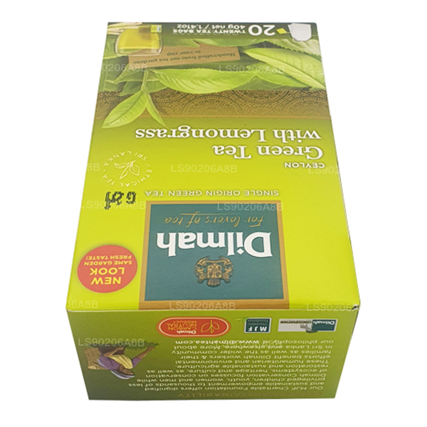 Dilmah Czysta Ceylon Zielona Herbata z Trawą Lemongrass Herbata (40g) 20 torebek