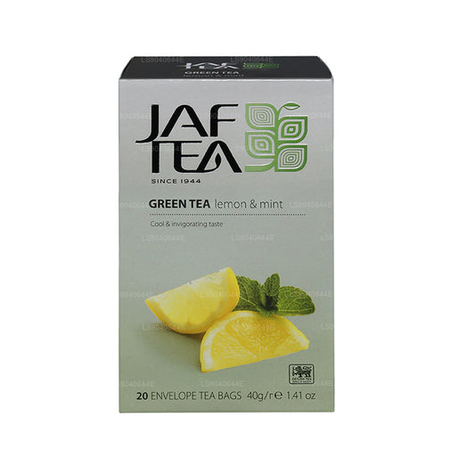 Jaf Tea Pure Green Collection Zielona cytryna i mięta folia kopertowa w torebkach na herbatę (40g)
