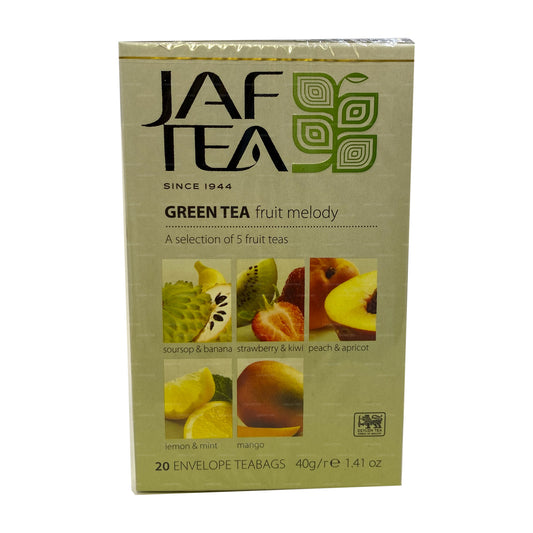 Jaf Tea Pure Green Kolekcja Zielona Herbata Owocowa Melodia (40g) 20 torebek herbaty
