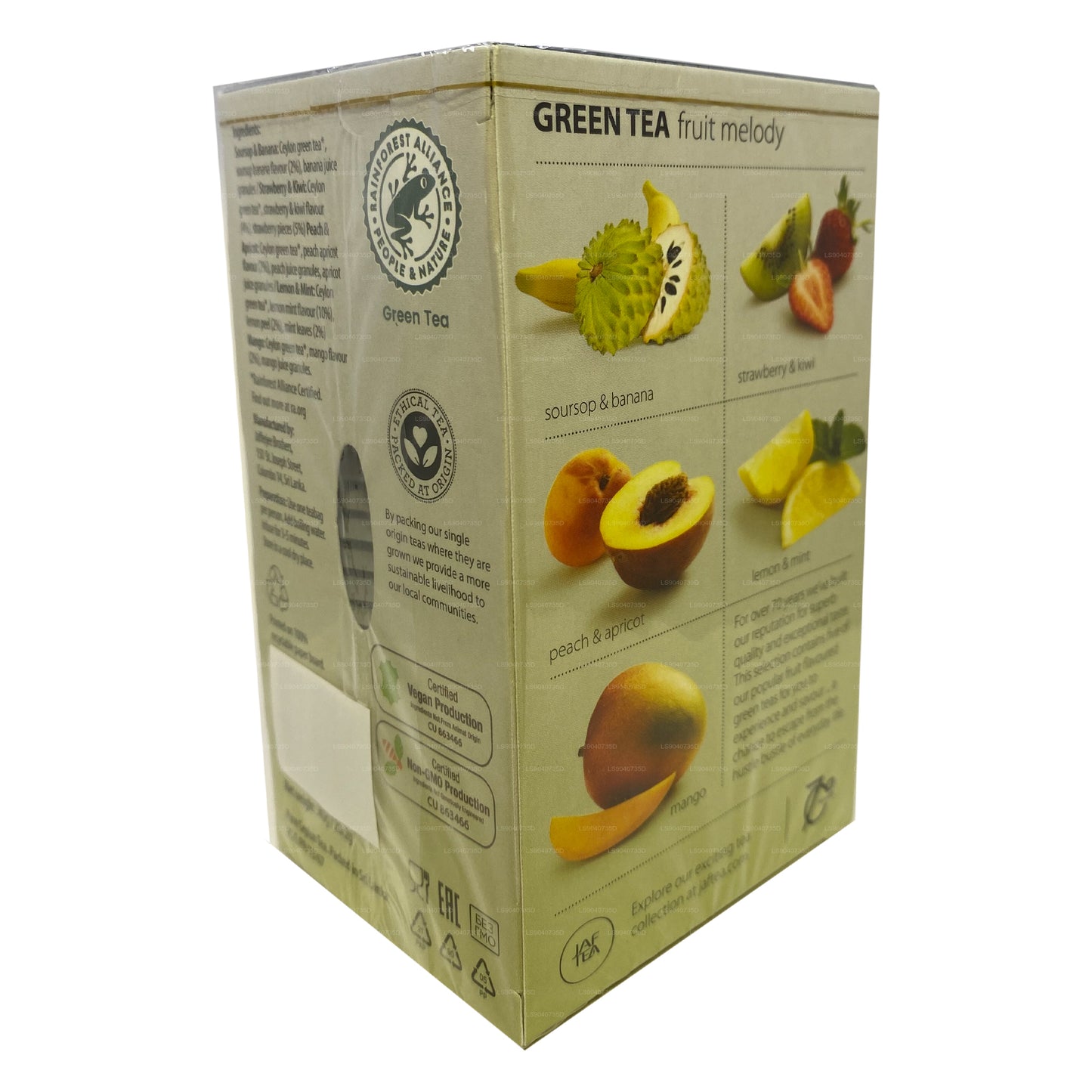 Jaf Tea Pure Green Kolekcja Zielona Herbata Owocowa Melodia (40g) 20 torebek herbaty