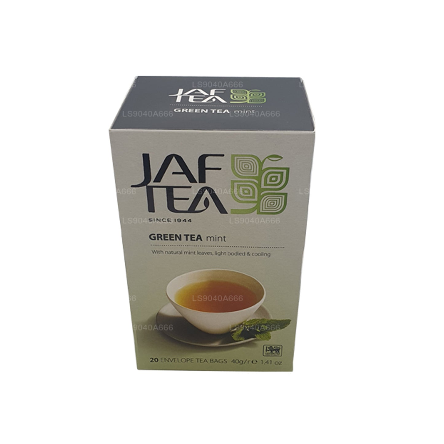 Jaf Tea Pure Green Collection Zielona herbata miętowa folia kopertowa torebki do herbaty (40g)