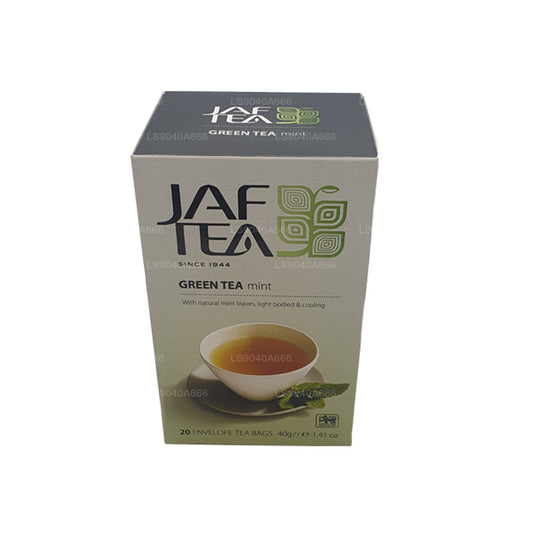 Jaf Tea Pure Green Collection Zielona herbata miętowa folia kopertowa torebki do herbaty (40g)