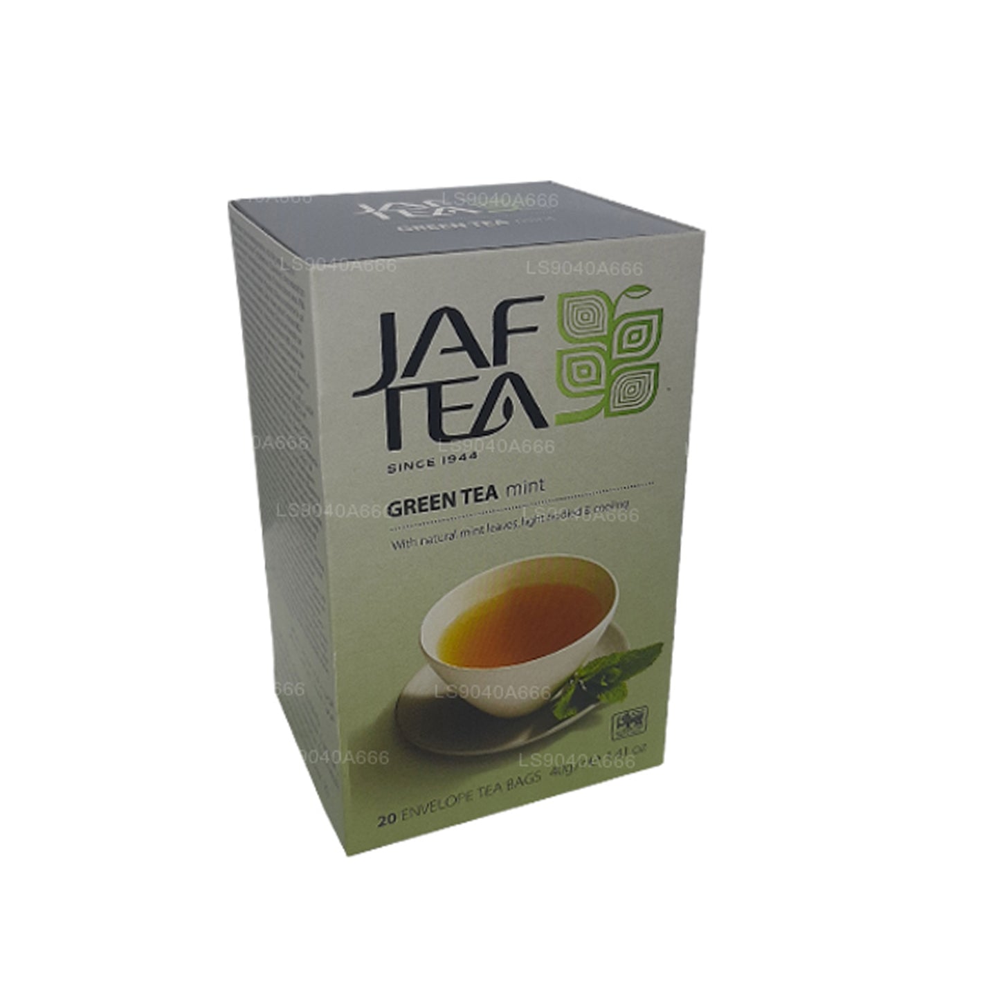 Jaf Tea Pure Green Collection Zielona herbata miętowa folia kopertowa torebki do herbaty (40g)