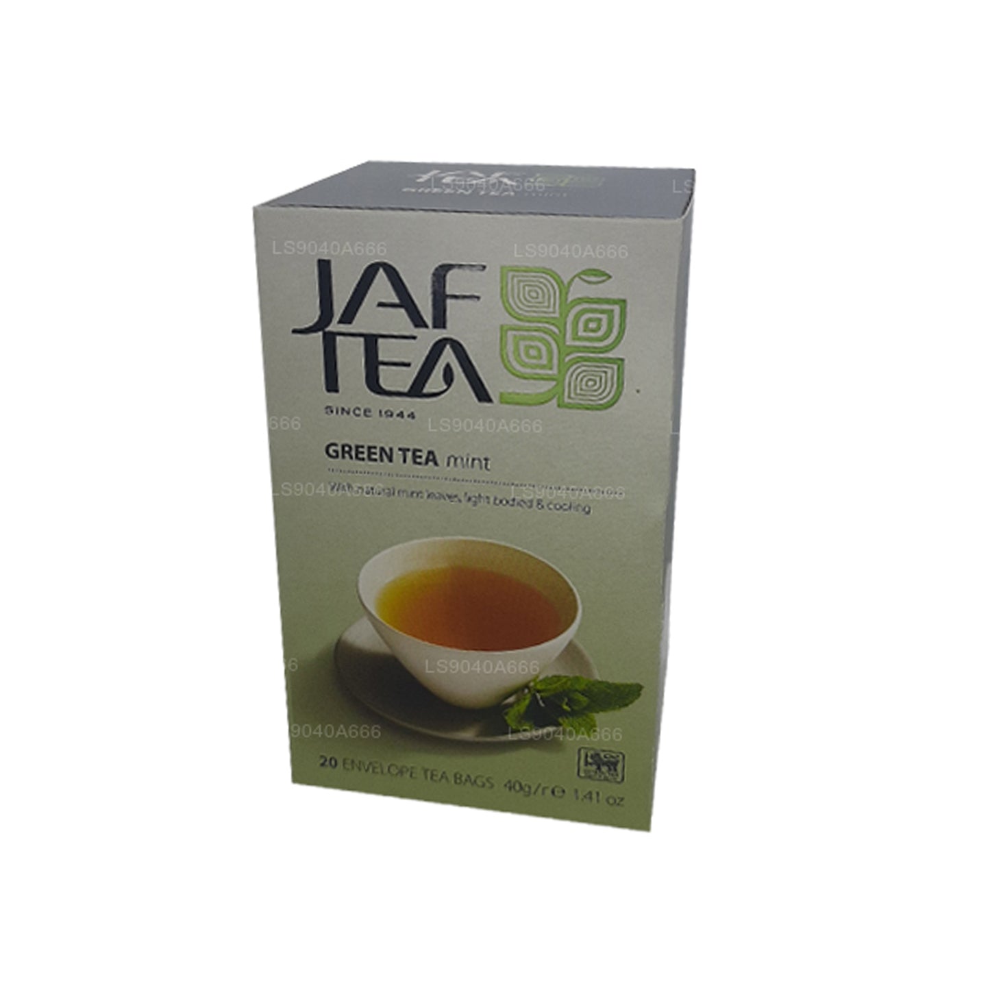 Jaf Tea Pure Green Collection Zielona herbata miętowa folia kopertowa torebki do herbaty (40g)