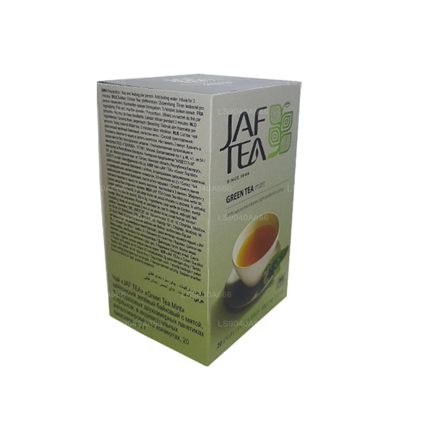 Jaf Tea Pure Green Collection Zielona herbata miętowa folia kopertowa torebki do herbaty (40g)