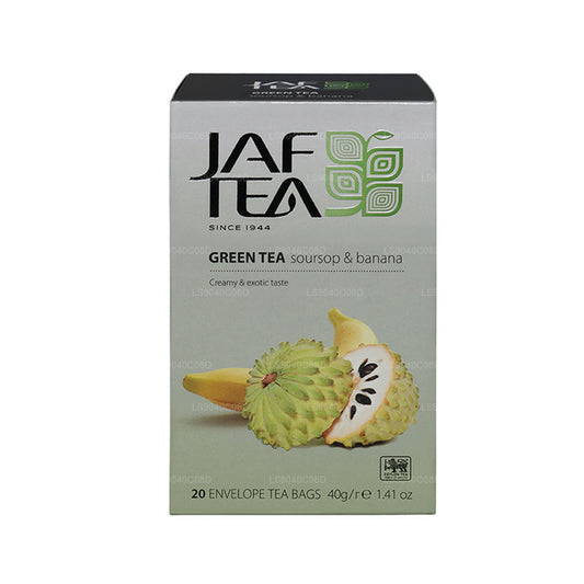 Jaf Tea Pure Green Collection Zielona herbata Soursop & Banan (40g) 20 torebek herbaty