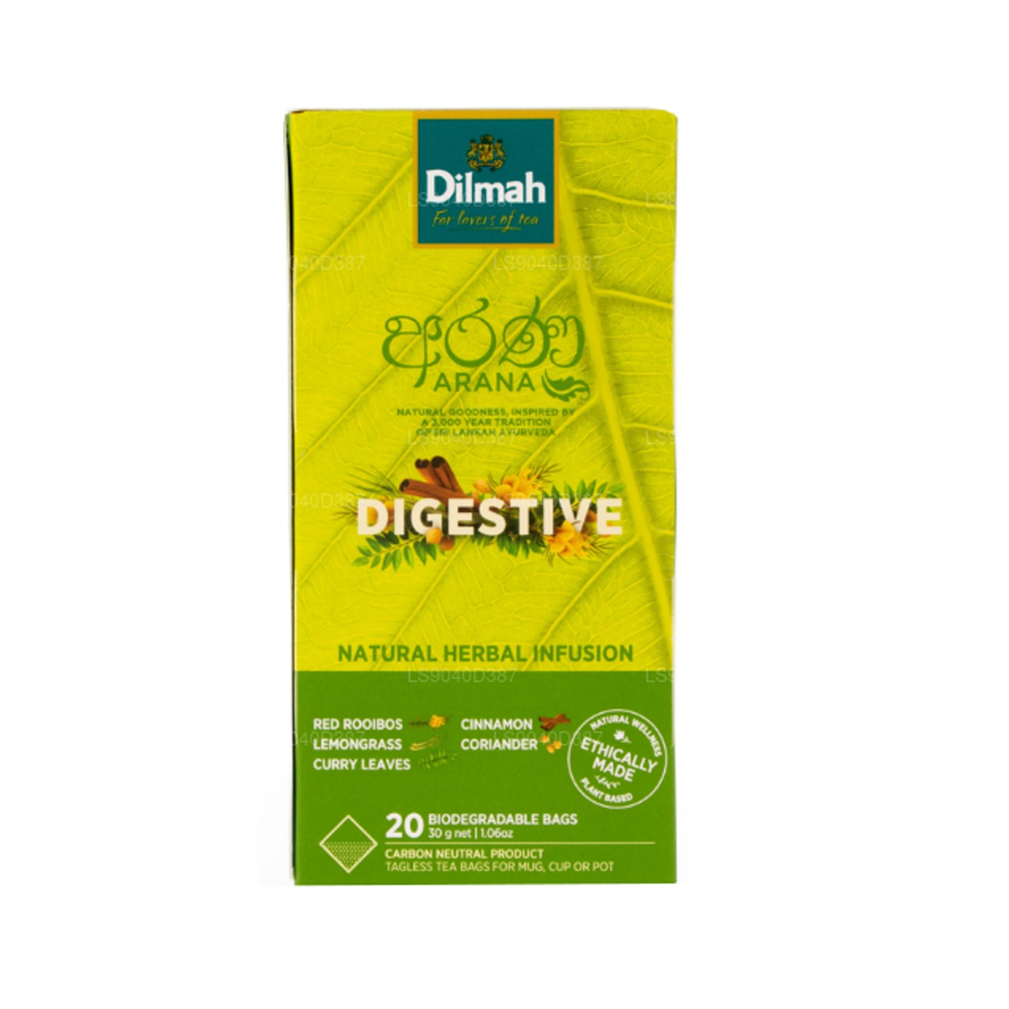 Dilmah Arana Digestive Red Rooibos Naturalny napar ziołowy (20 torebek herbaty bez tagów)