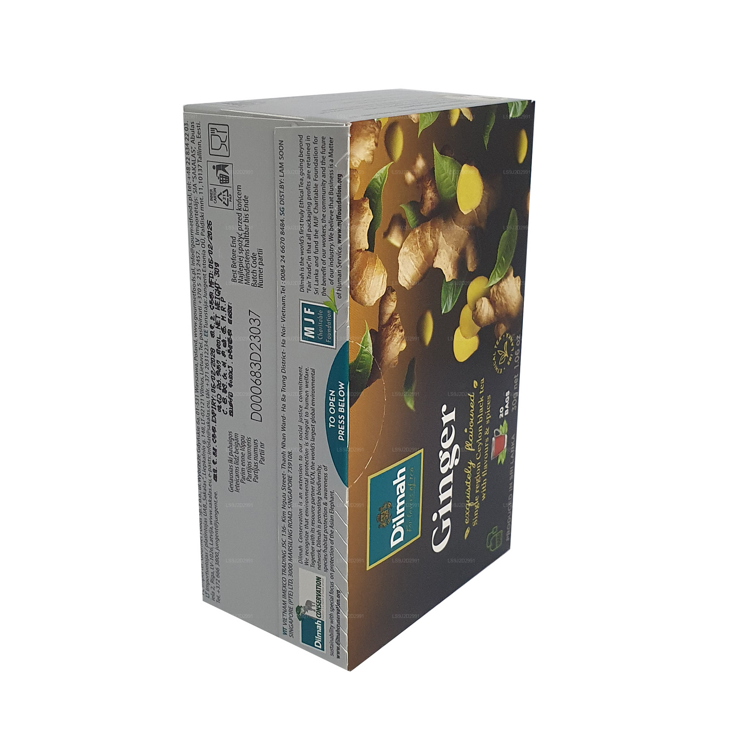 Dilmah Herbata czarna o smaku imbirowym (30g) 20 torebek