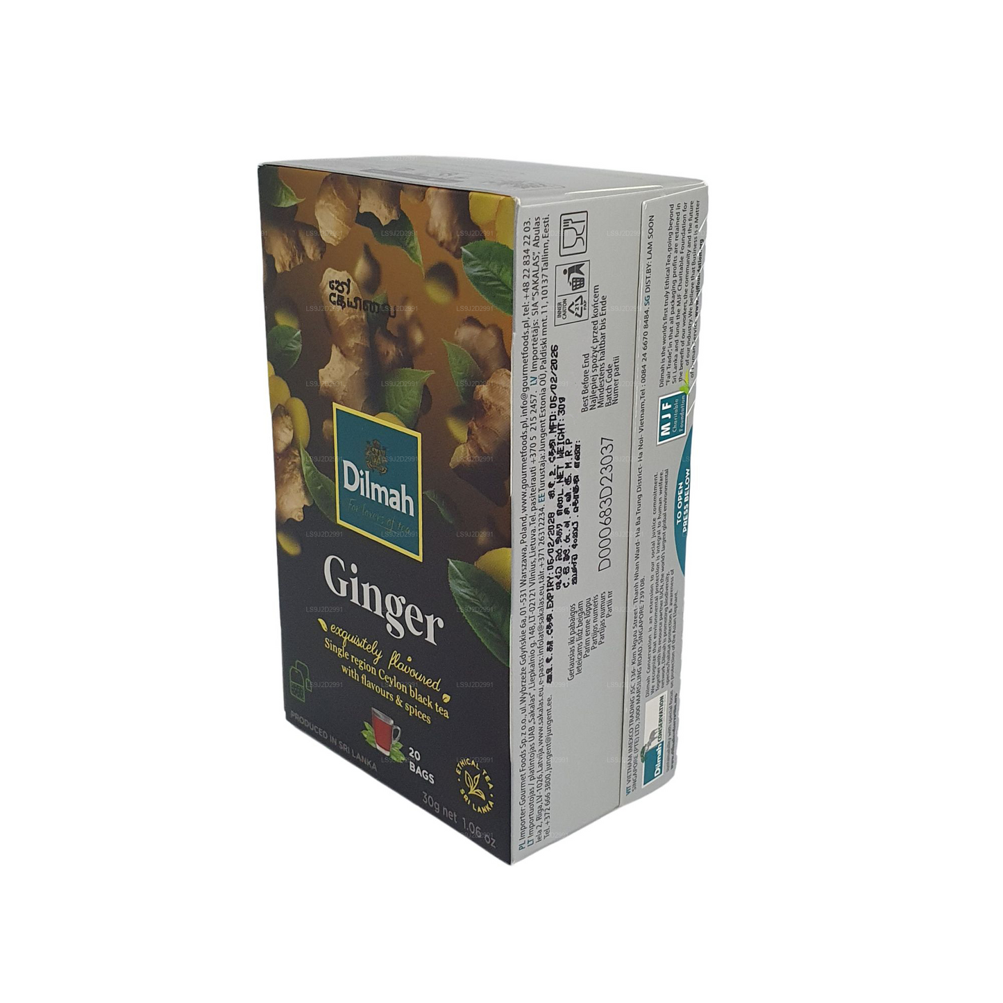 Dilmah Herbata czarna o smaku imbirowym (30g) 20 torebek