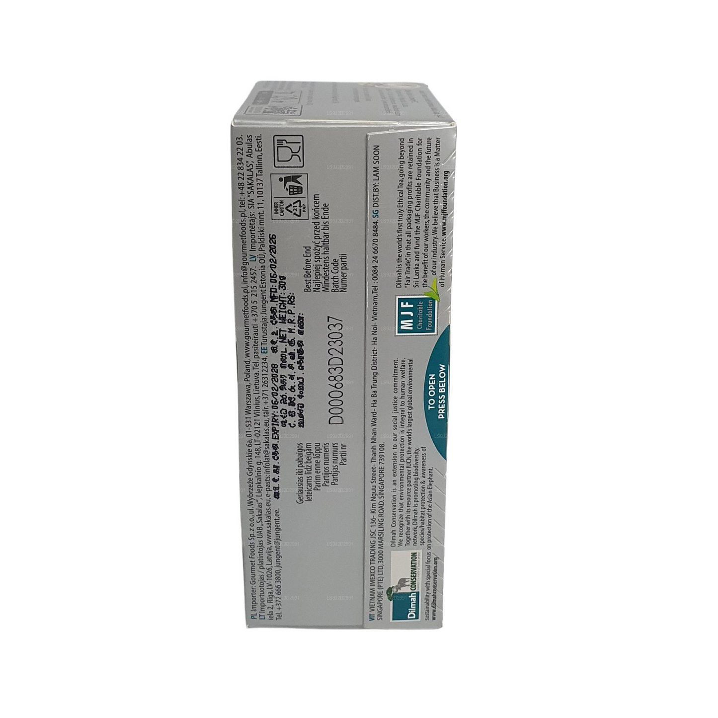 Dilmah Herbata czarna o smaku imbirowym (30g) 20 torebek
