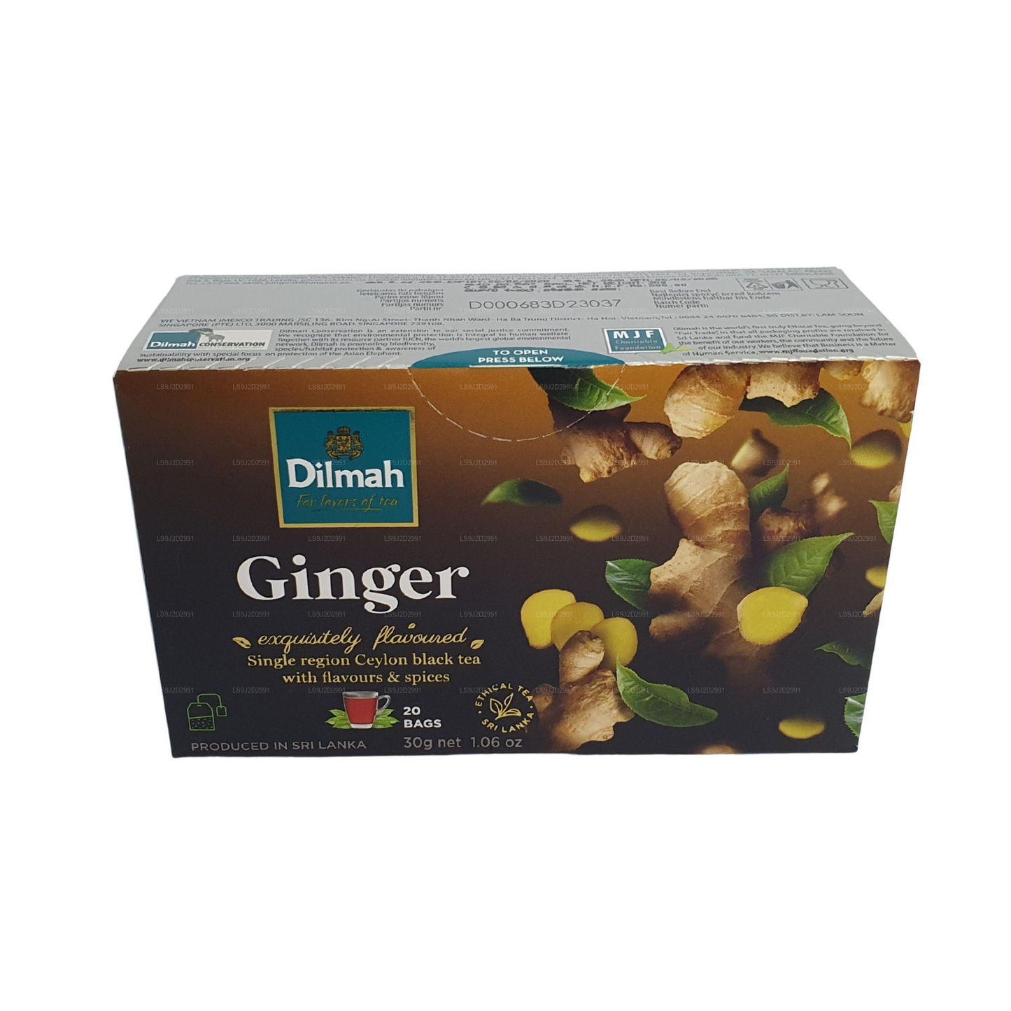 Dilmah Herbata czarna o smaku imbirowym (30g) 20 torebek